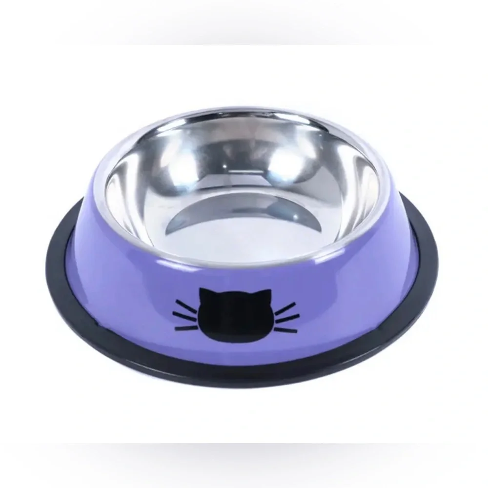 New Colorful Cute Stainless Steel Silicone Anti-slip Bowl for Dog & Cat